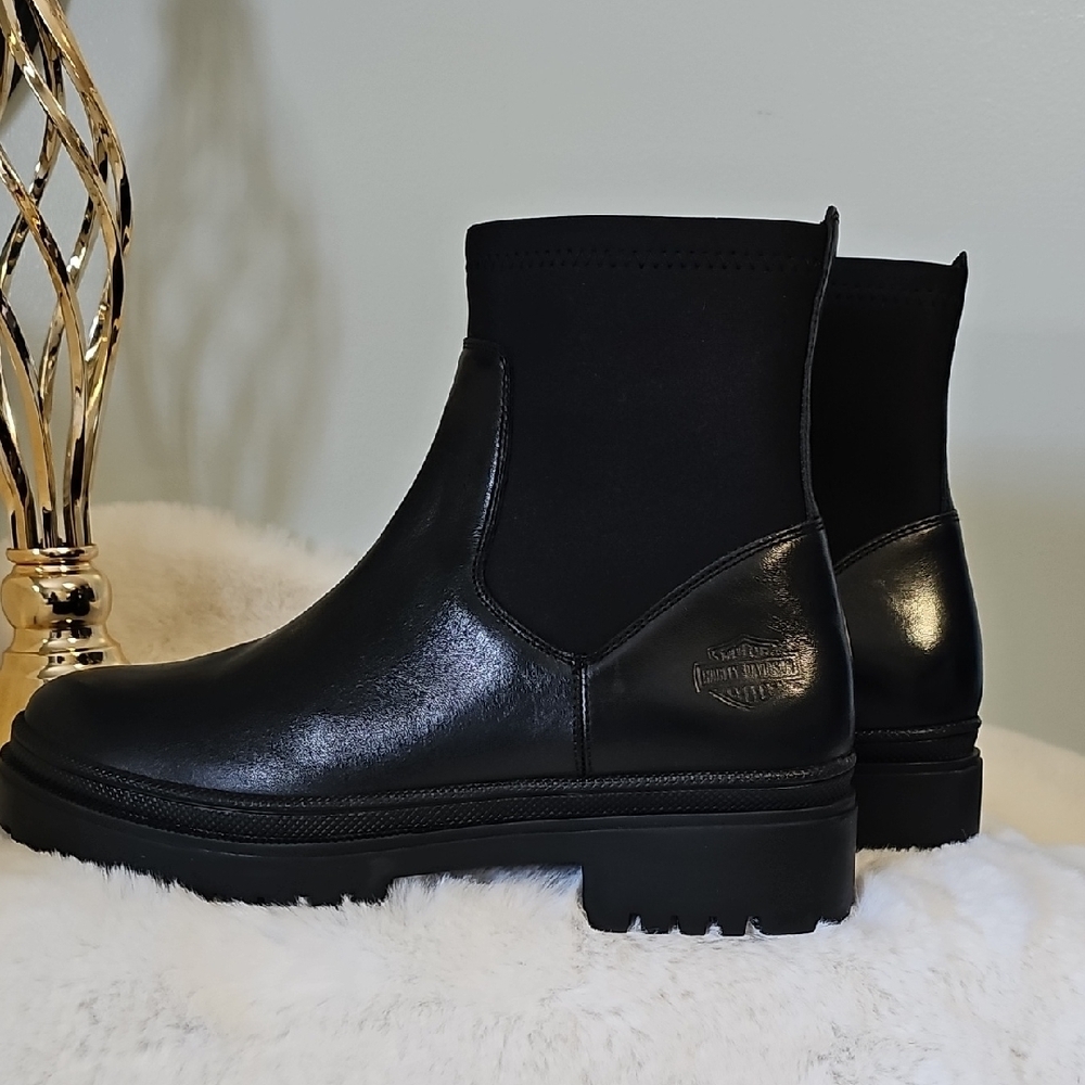 NEW! Harley-Davidson Lenora Black Leather Boots - Picture 5 of 14
